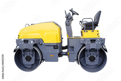 The image of a road rollers under the white background
