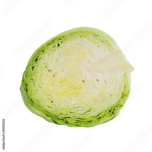 Sliced green cabbage isolated over white © Laima Gri
