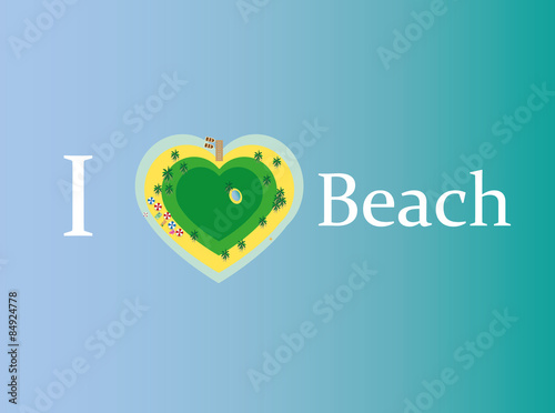 Heart Shaped Tropical Island
