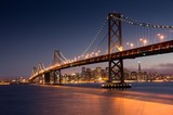 Dusk over San Francisco-Oakland Bay Bridge and San Francisco Skyline. Yerba Buena Island, San Francisco, California, USA.