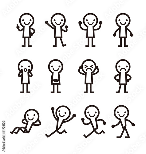 いろいろなポーズの人物アイコン