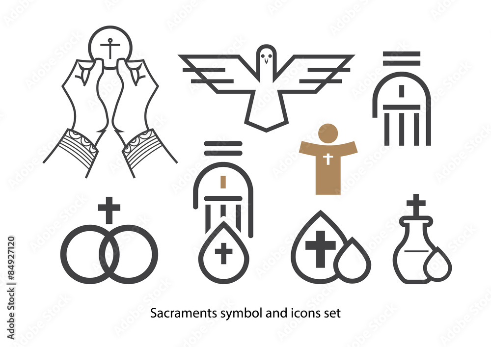 Sacraments icon set. Sacraments icon set.