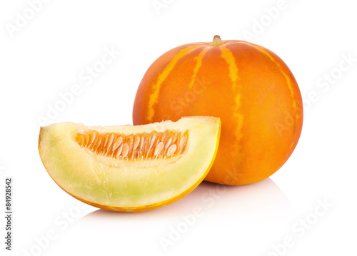 honeydew melon on white background