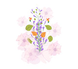 Field flowers watercolor