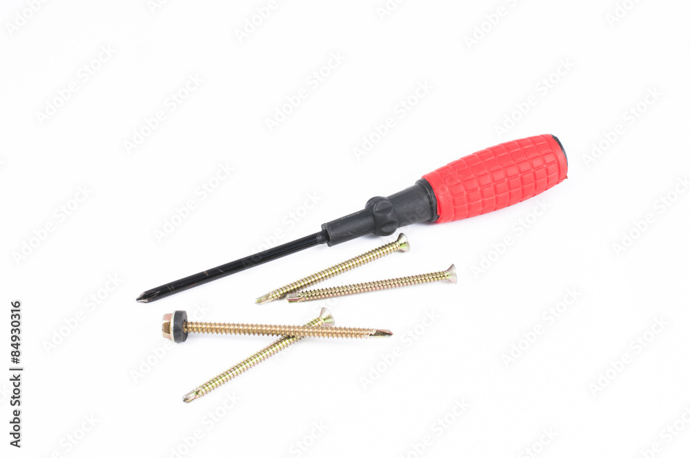 Screwdriver and screws Screwdriver and screws