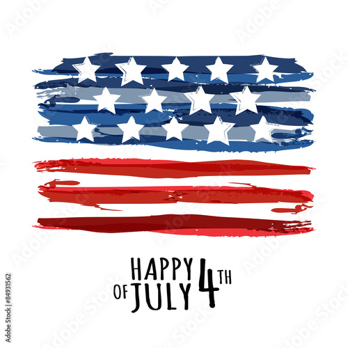 Happy 4th of July, USA Independence Day. Vector abstract grunge