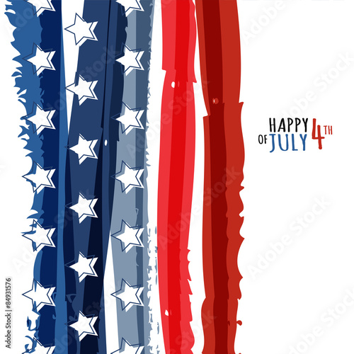 Happy 4th of July, USA Independence Day. Vector abstract grunge