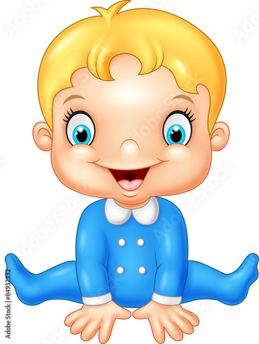 Cartoon happy baby boy 