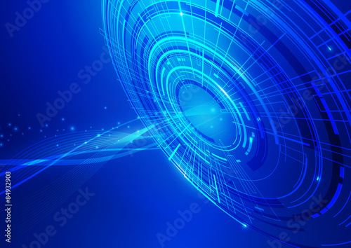 Abstract Technology Blue Background