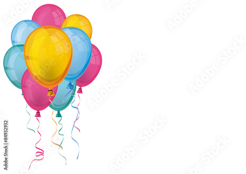 Colored Balloons White Background