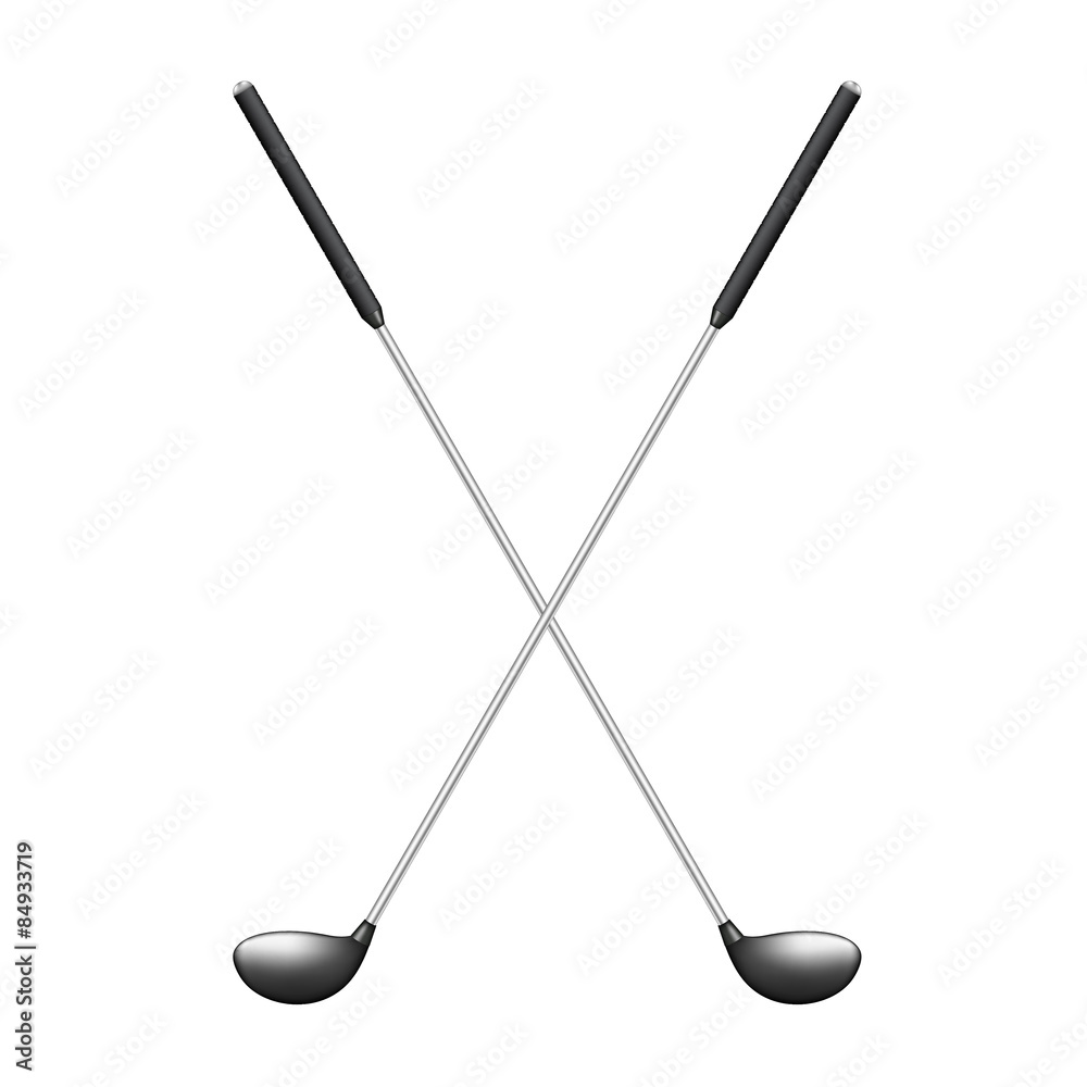 Crossed golf clubs in retro design Crossed golf clubs in retro design