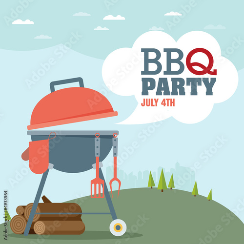 Invitation card on the barbecue