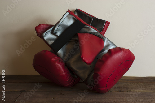 Red and silver boxing gloves