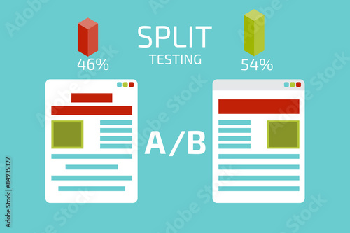 A-B comparison. Split testing. Concept  vector illustration