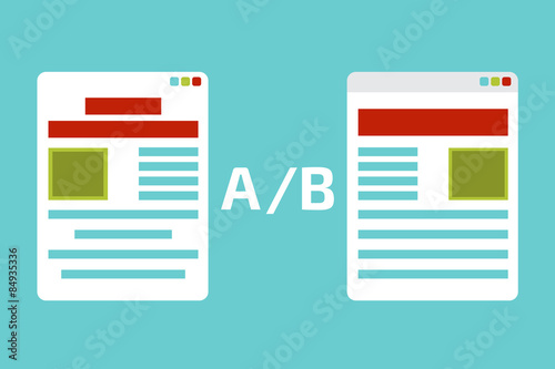 A-B comparison. Split testing. Concept  vector illustration