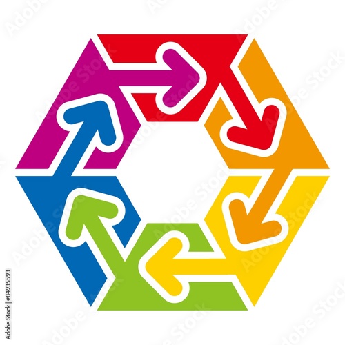 Logo Abstract Circle Arrow Star Design