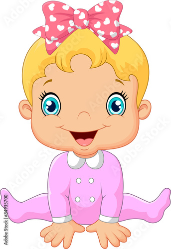 Cartoon happy baby girl