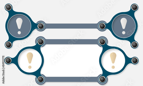 Two vector abstract text boxes for your text and exclamation mar