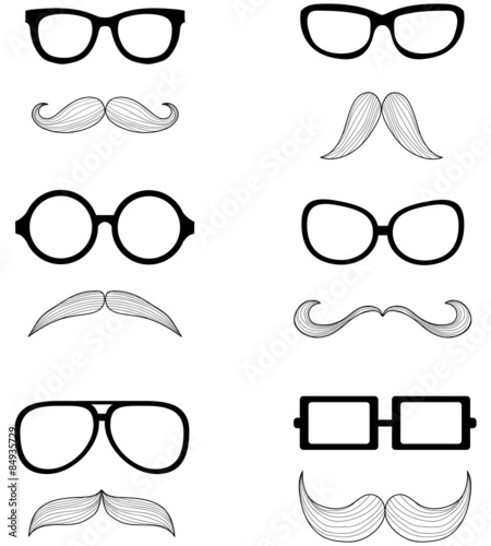 A set of glasses and a mustache
