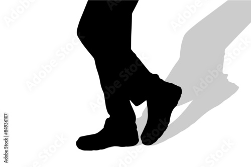 Vector silhouette of male feet.