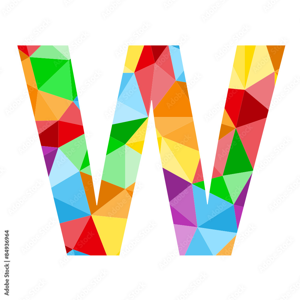 VECTOR POLYGON ALPHABET ICONS (letter W) VECTOR POLYGON ALPHABET ICONS (letter W)