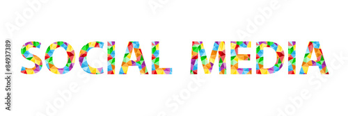 "SOCIAL MEDIA" Vector Polygon Letters Icon
