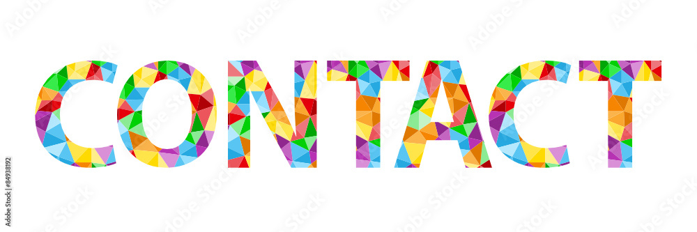 Obraz premium Vector Polygon Alphabet Icon CONTACT