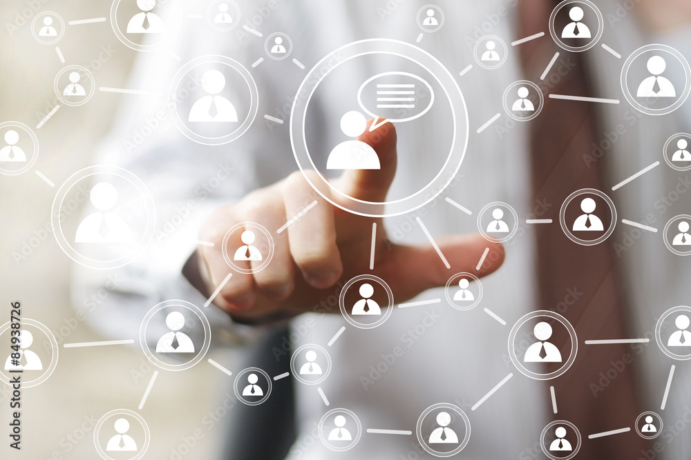 Social Network Interface businessman sign online Social Network Interface businessman sign online