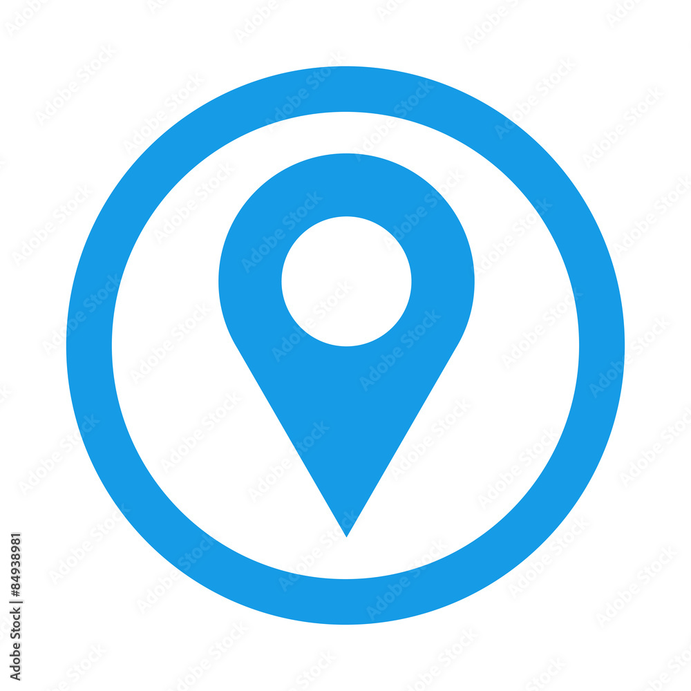 Icono redondo localizacion azul