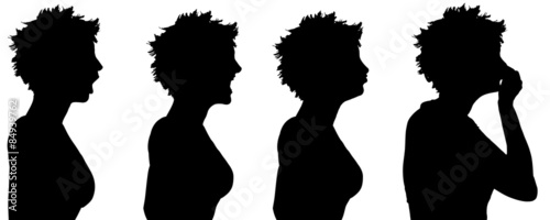 Vector silhouette of a woman.