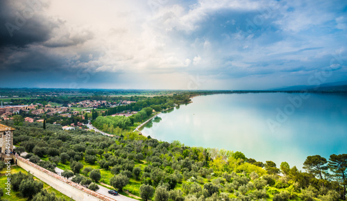 Fototapeta Naklejka Na Ścianę i Meble -  Trasimeno lake panoramic view, Umbria, Italy