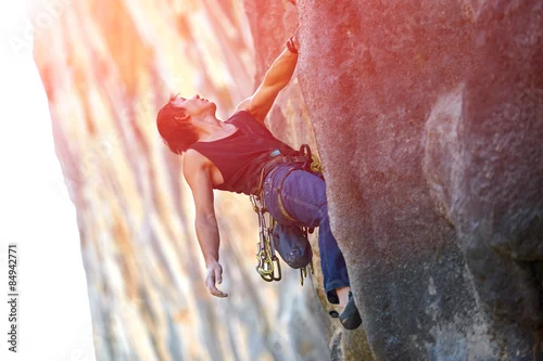 Obraz Wspinacz wspinaczka po klifie