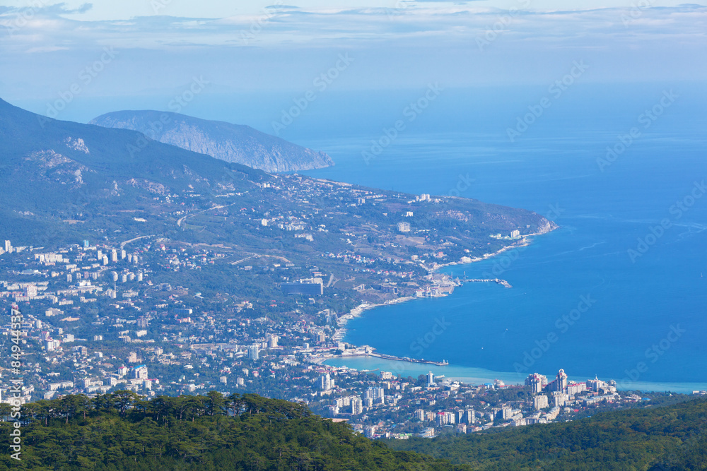View of Yalta from the mountain Ah-Petri, the Crimea