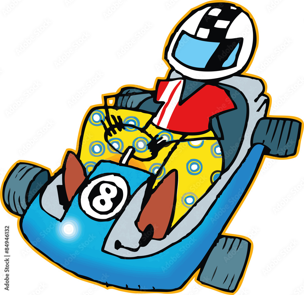 personnage fun, karting personnage fun, karting