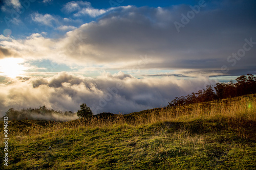 Naturlandschaft auf Hawaii mit Blick   ber den Wolken