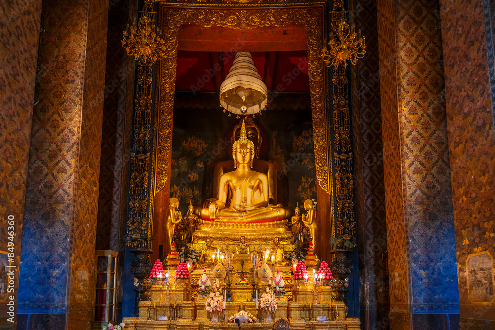 Buddha Statue at Wat Bovorn (Bowon) in Bangkok, Thailand