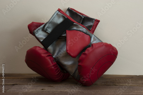 Red and silver boxing gloves © Christopher Hall