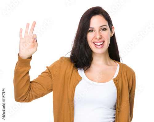 Woman with ok sign gesture