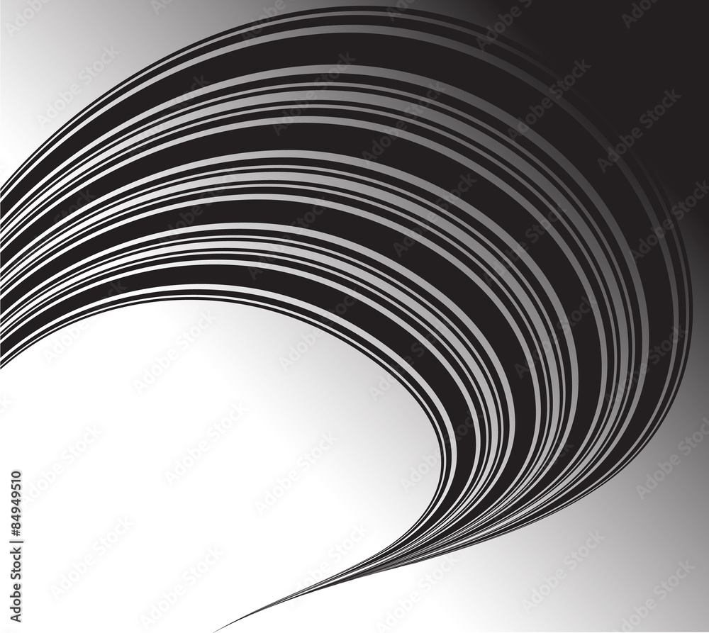 Naklejka premium black and white mobious wave stripe optical design