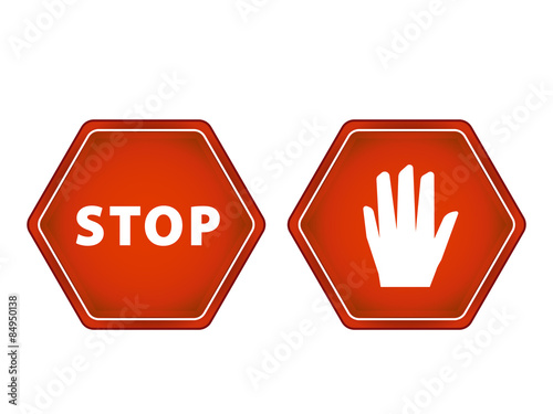 sign of stop and hand vector sign symbol