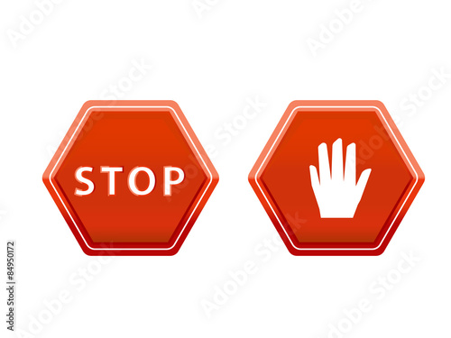 sign of stop and hand vector sign symbol