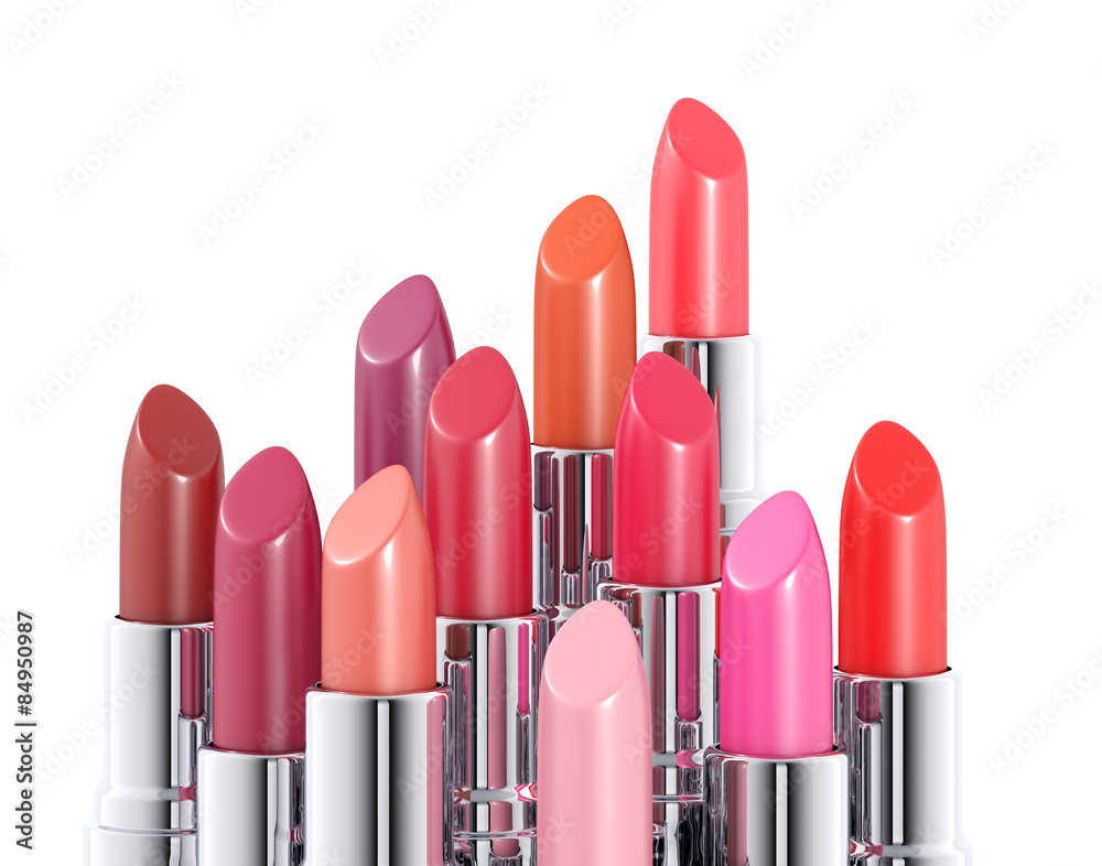 Obraz premium Lippenstifte – verschiedene Farben, freigestellt
