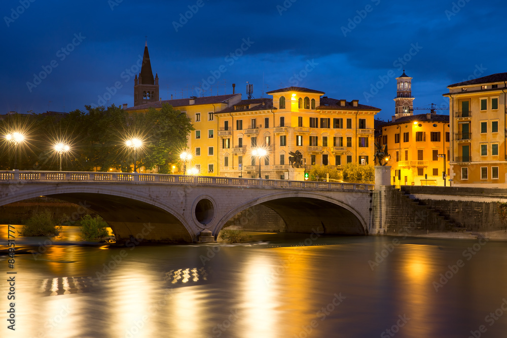 Ponte Risorgimento and Adige, Verona, Italy