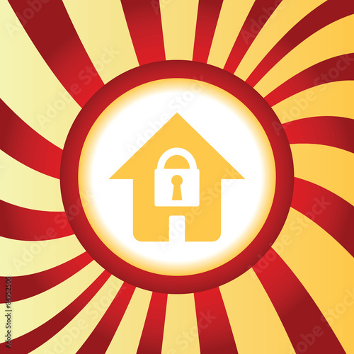Locked house abstract icon