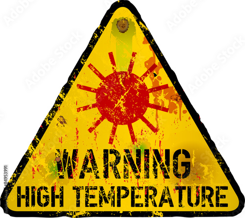 summer heat warning sign,vector illustration