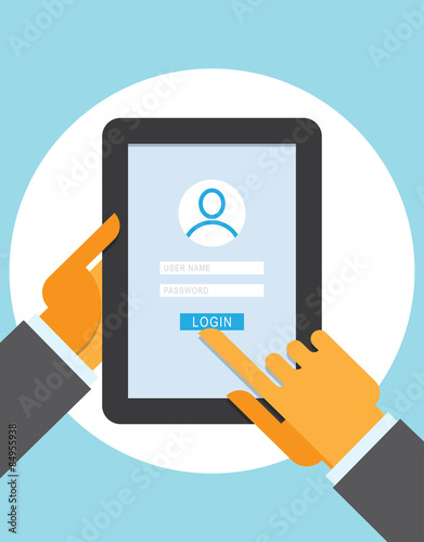 Member Login on the tablet computer