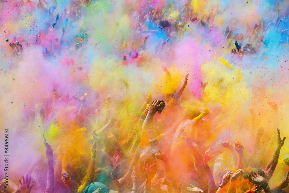 Festival de los colores Holi - obrazy, fototapety, plakaty 