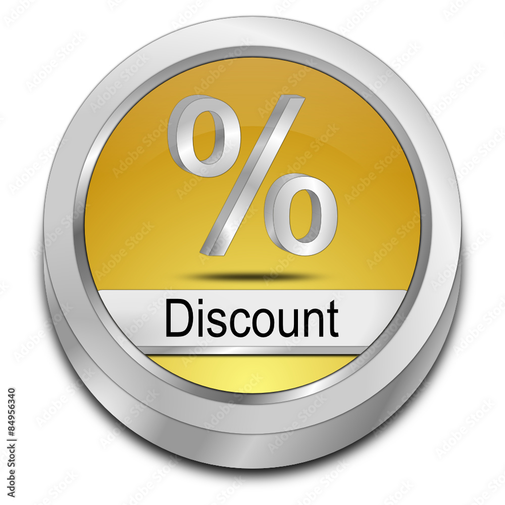 Discount button with percent symbol Discount button with percent symbol