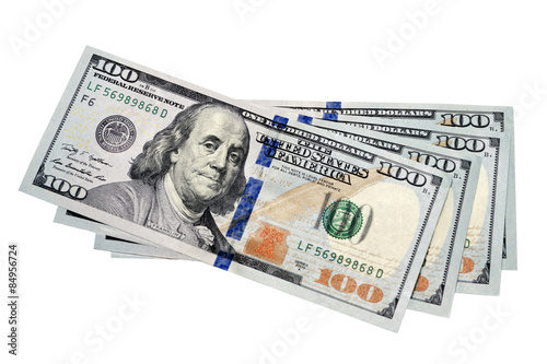 banknotes of dollars  isolated on a white background