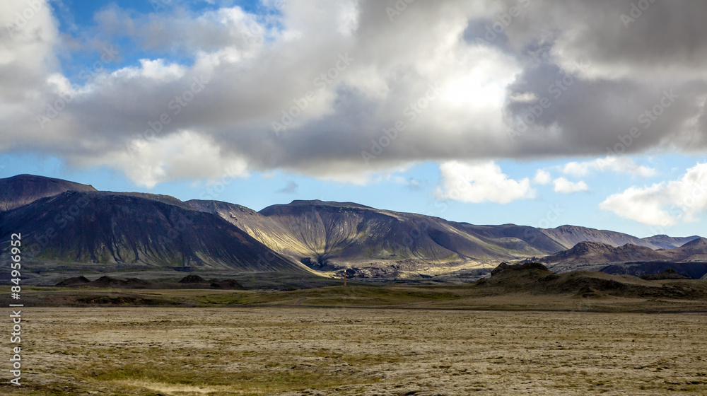 Majestic landscape near Reykjavik in Iceland.
